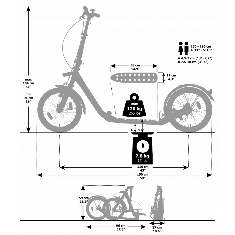 Kickbike Clix Weiß Mobilitätsroller - Stepshop.nl