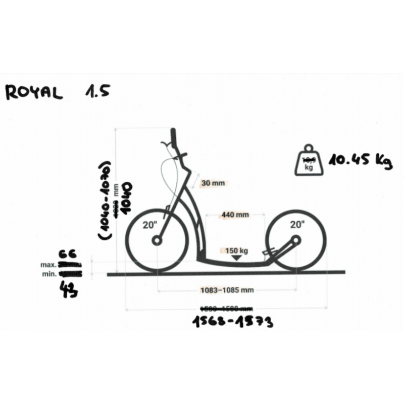 Mobilitatsroller Faltroller MIBO ROYAL 20/20 SALMON