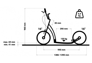 vouwstep luchtbanden MIBO MASTR 16/16 BLACK - Stepshop.nl